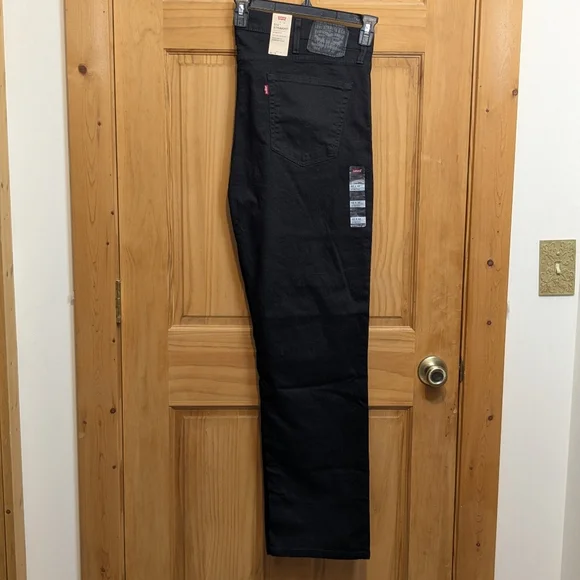 Levi's 514 Straight Leg Men's 42x32 Black Jeans Stretch Cowboy Denim Classic NWT - Picture 7 of 12